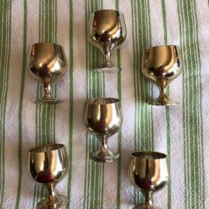 Silver aperitif/ liqueur glasses- six
